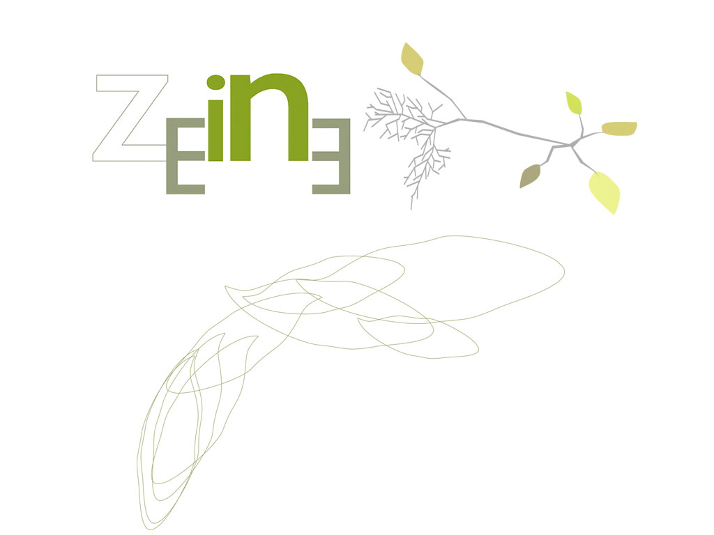 Logotipo del Centro Zeine y hoja abstracta